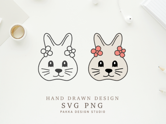 Cute Easter Bunny Face Flower SVG PNG Review