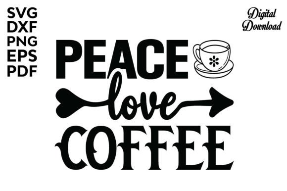 Peace Love Coffee Svg for Embroidery Projects